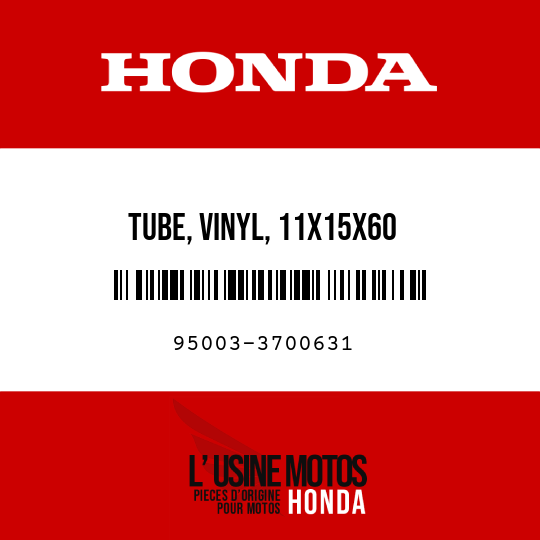 image de 95003-3700631 TUBE, VINYL, 11X15X60 (95003-37001-60M)