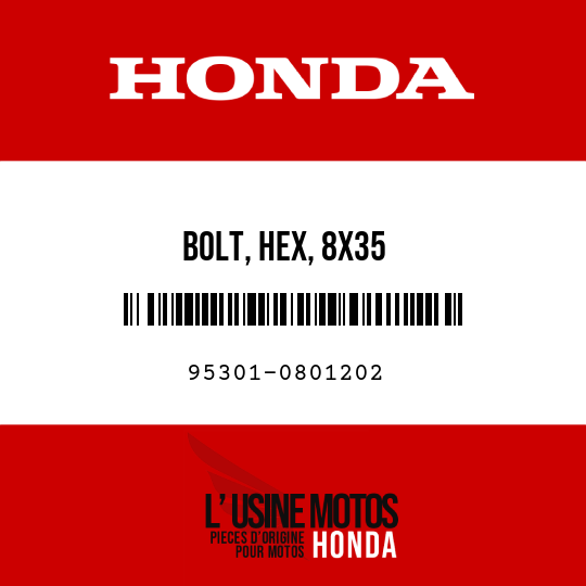 image de 95301-0801202 BOLT, HEX, 8X35