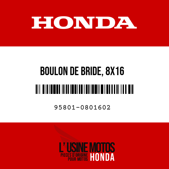 image de 95801-0801602 BOULON DE BRIDE, 8X16