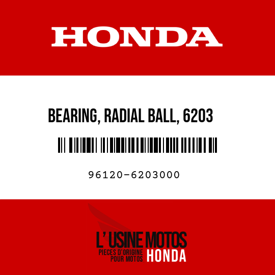 image de 96120-6203000 BEARING, RADIAL BALL, 6203