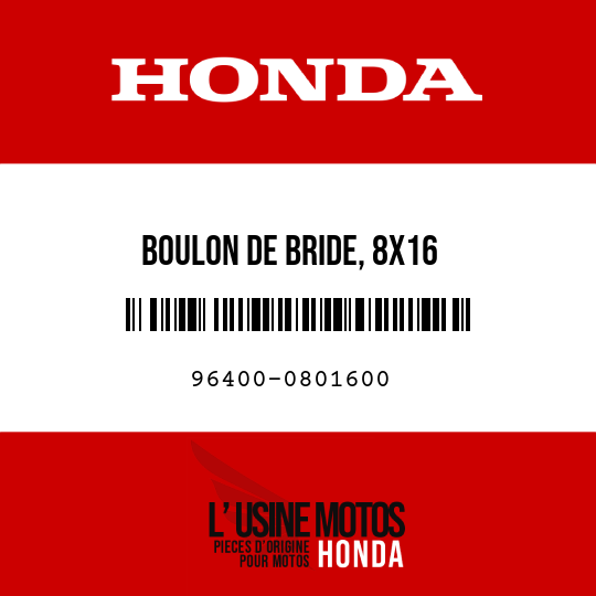 image de 96400-0801600 BOULON DE BRIDE, 8X16