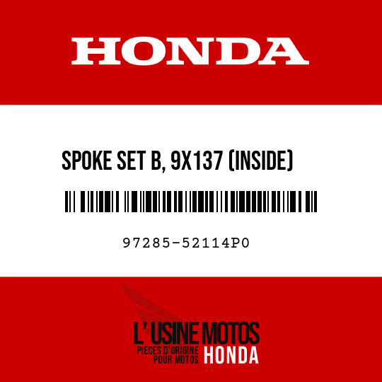 image de 97285-52114P0 SPOKE SET B, 9X137 (INSIDE)